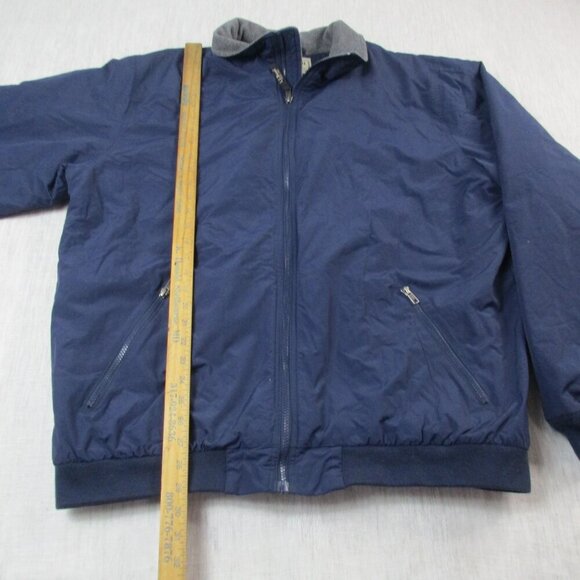 L.L. Bean Bomber Jacket Mens XLT Navy Fleece Lined Ribbed Hem & Cuff Full Zipper - Picture 10 of 12